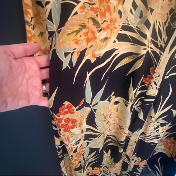 ZARA made in Morocco black shirt dress with floral detail. Size Medium. - Picture 10 of 14